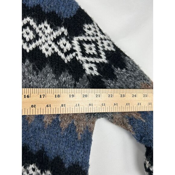 Evereve Womens Size Medium Fair Isle Knit Sweater Blue/Gray Long Sleeve - Picture 5 of 11
